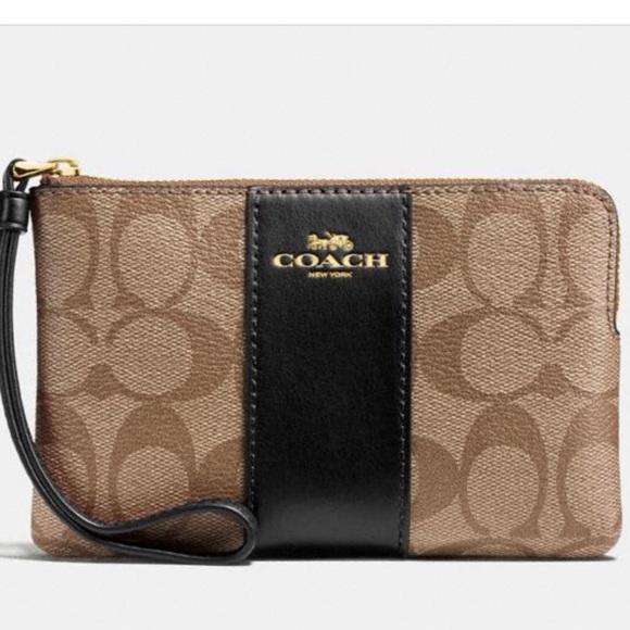 Coach Corner Zip Wristlet In Signature Canvas - Picture 2 of 16